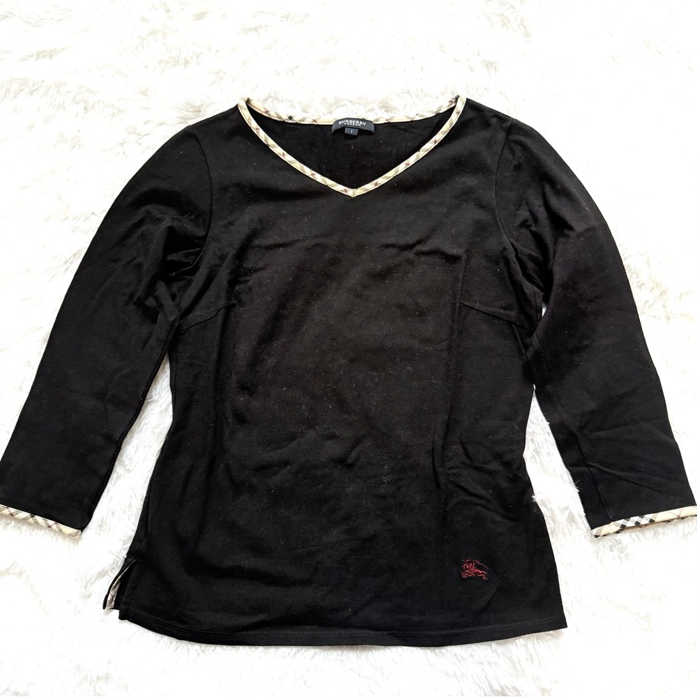 Burberry Women Tops 3/4 sleeve Nova check Horse authentic scarf purse bag shirt
